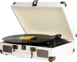 DIGITNOW! Belt-Drive 3-speed draagbare stereo platenspeler met ingebouwde luidsprekers, ondersteunt RCA-uitgang / 3,5 mm Aux-In / hoofdtelefoonaansluiting / MP3, mobiele telefoons muziekweergave — thumbnail 1