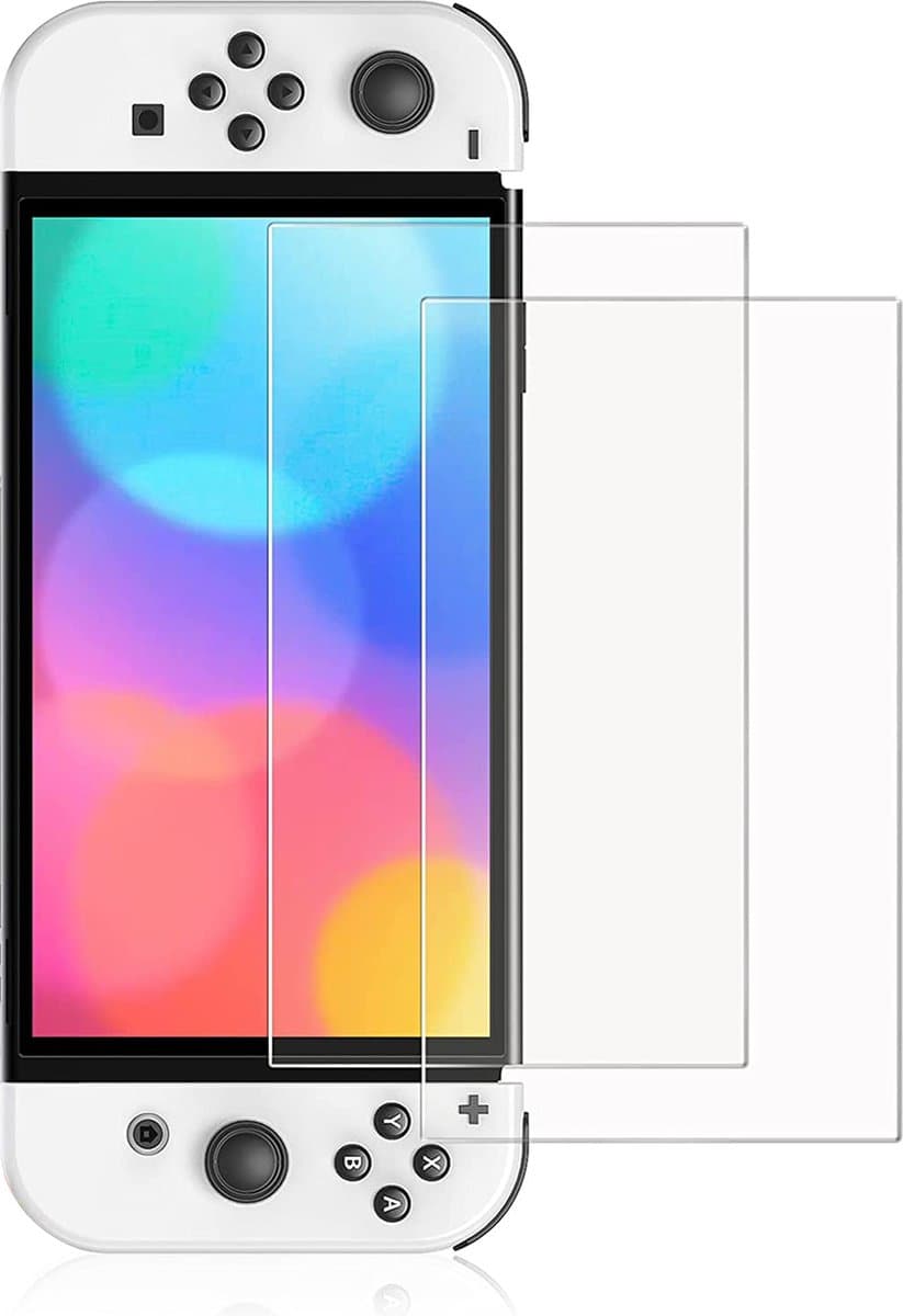 YONO Screenprotector geschikt voor Nintendo Switch OLED - Gehard Glas - Krasbestendig - Anti Vingerafdruk - Accessoires - 2 Stuks — afbeelding 1