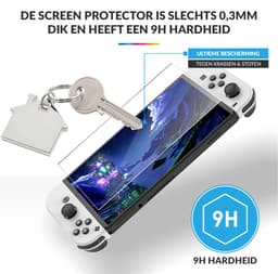 YONO Screenprotector geschikt voor Nintendo Switch OLED - Gehard Glas - Krasbestendig - Anti Vingerafdruk - Accessoires - 2 Stuks — thumbnail 3
