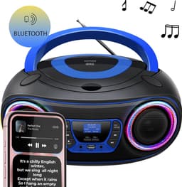 Denver Draagbare DAB Radio CD Speler Kinderen - Bluetooth - Lichteffecten - Boombox - AUX - FM - TDB212BLUE — thumbnail 2