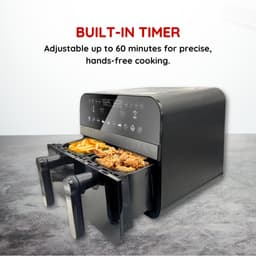 Comfy Nest - Dubbele Airfryer XXL - CN-AFD45NB - 2400W - Duo Airfryer - Zwart - 9L — thumbnail 5