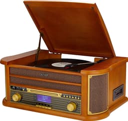 Denver Retro Platenspeler - Ingebouwde Speakers en Versterker - DAB Radio - Radio CD Speler - MRD51 - Hout — thumbnail 1