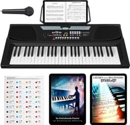 Finesse Keyboard Piano - 54 Keys - Pianostickers - Elektrische Piano - Digitale Piano - Kind - Volwassenen — thumbnail 1