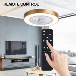 LuxiLamps - Plafondventilator | LED | Dimbaar | 3 Snelheden | 55 cm | Moderne Lamp | Plafondlamp | Ventilatorlamp | Wit | Woonkamerlamp — thumbnail 5