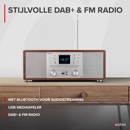 Internetradio - Audizio Avola alles-in-één radio met Bluetooth - DAB+/FM - CD speler - Zilver — thumbnail 2