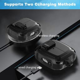 YONO Armor Hard Case geschikt voor Samsung Galaxy Buds 3 - 3 Pro - Hoesje met Lock - Carbon Design - Zwart — thumbnail 3