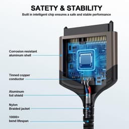 Mrs. Jones SATA naar USB - Nylon Gevlochten Kabel - 25 inch SATA Harde Schijf Converter Adapter - SSD/HDD Gegevensoverdracht . — thumbnail 3