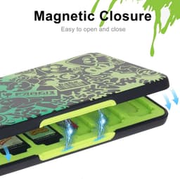 Game card case geschikt voor Nintendo Switch-met 2 duimgreepdoppen-24 Micro SD-kaartsleuven-zachte rubberen voering-volledige bescherming-draagbaar en lichtgewicht-opbergen spelletjes-opslag case-zwarte octopus — thumbnail 5