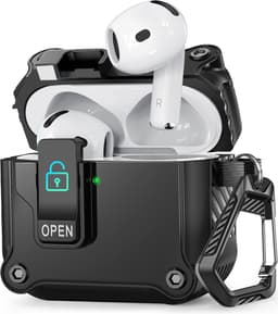 YONO Hoesje geschikt voor Airpods 4 - Case - Lock - Zwart — thumbnail 1