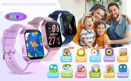 Kiddowz Smartwatch kinderen - Kinderhorloge - 5 t/m 12 jaar - met camera, filters en 26 kids spelletjes - Stappenteller - Pink v1 — thumbnail 4