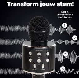 Denver Karaoke Microfoon Bluetooth - Draadloos - Karaoke Set - Ingebouwde Speaker - AUX - MicroSD - KMS20 - Zwart — thumbnail 4