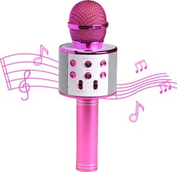 Denver Karaoke Microfoon Bluetooth - Draadloos - Karaoke Set - Ingebouwde Speaker - AUX - MicroSD - KMS20 - Roze — thumbnail 1