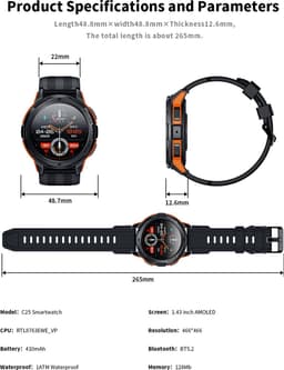 Knobbout Smart Armband – 4.5*1cm screen- Kleurenscherm, Hartslag-, Bloedzuurstof-, Stress- & Slaapmonitor, Sportmodi, Oproep- & Berichtmeldingen, Vrouwen Cyclus, Afstandsbediening Camera, Waterbestendig - Rosegouden staal +Silicone band — thumbnail 5