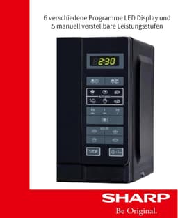 Solo-magnetron 20 l 800 W 5 vermogensniveaus 8 automatische programma's ontdooien met gewicht en tijd kinderslot energiebesparende modus glazen draaitafel (255 cm) - Zwart - Beste kwaliteit — thumbnail 4