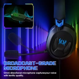 KOTION EACH G3100 Gaming Headset - Over-ear Koptelefoon met Microfoon - Geschikt voor Nintendo Switch,PS5, PS4, Xbox Series X|S, Xbox One, Mobile & PC - Zwart blauw — thumbnail 3