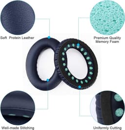 Set Oorkussens geschikt voor Bose Koptelefoon – Bose Quietcomfort 35 ii Oorkussen – QC2/QC15/QC25/QC35/Soundtrue/Soundlink Around-Ear ii – AE2Blauw — thumbnail 2