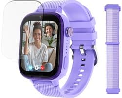 LEROYS - GPS Horloge Kind - Kinder Smartwatch - Android en iOS - Paars - Incl. Simkaart