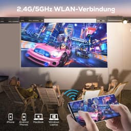 Upgrade Mini Projector Draagbare 5G WiFi Beamer met 13000 Lux, Native 1080P en 4K Ondersteuning – Geniet van Film Avonden Thuis — thumbnail 5