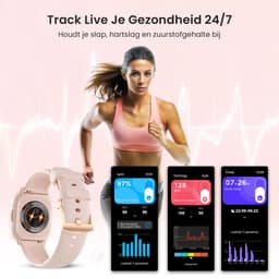 Avalue Smartwatch Dames & Heren - AMOLED Screen - AI Feature - Stappenteller - Bloeddrukmeter - Geschikt voor alle Smartphones - Roségoud — thumbnail 5