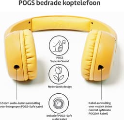 POGS - The Elephant 2 - Bedrade on-ear kinder koptelefoon - Veilige volumebegrenzing - Duurzaam - rGeel — thumbnail 4