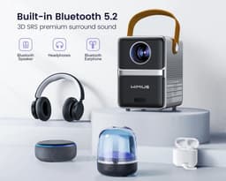 Mini Beamer HD – 2024 Model - Mini Beamer Projector Met Wifi – Bioscoop Kwaliteit - Draagbare Beamer Bluetooth - Beamer - Projector — thumbnail 3
