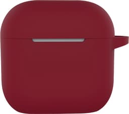 Hoesje - Geschikt voor Apple AirPods 4 - met Clip - Siliconen Hoes - Silicone Case Cover - Donkerrood — thumbnail 1