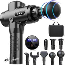 Mrs. Jones Spiermassagepistool Draagbare Massagepistool met Diepe Weefsels - 30 Snelheden Modi 8 Massagekoppen en LCD-scherm - om spieren te ontspannen en te herstellen van vermoeidheid. . — thumbnail 1