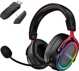 Draadloze Game Headset - 7.1 Surround Sound - Draadloos 2.4GHz, USB C en Bluetooth Gaming Headsets - 100u Batterij - Noise Cancelling Microfoon - RGB Verlichting - Geschikt voor PC PlayStation PS5 PS4 Nintendo Switch Headset Koptelefoon Accessoires — thumbnail 1