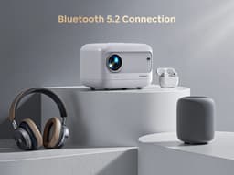 Mylucinda® Mini Beamer Projector - 16x13x12cm Draagbare Videoprojector met 5G WiFi & Bluetooth - Thuisbioscoop - Wit — thumbnail 2