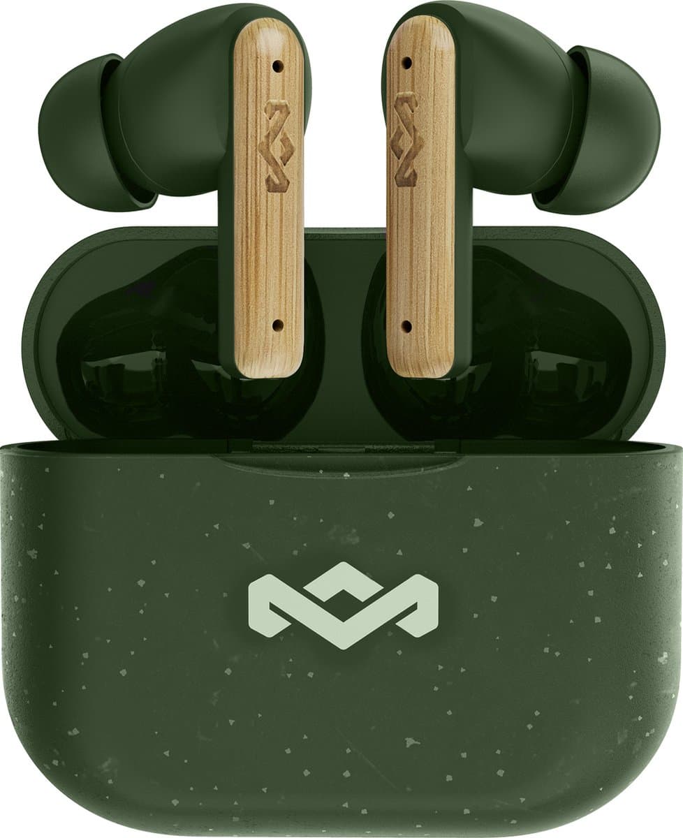 House of Marley Little Bird Draadloze Oordopjes - Bluetooth Oortjes Draadloos - 24 uur Batterijduur - Eco Friendly Design - Quickcharge - Touchbediening - Groen — afbeelding 1
