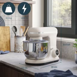 Princess 220138 2-in-1 Keukenmachine en IJsmachine in één - 1200W - 5 liter RVS mengkom - Gratis meegeleverde IJskom voor 1,4 liter ijs - Keukenrobot - Foodprocessor — thumbnail 2