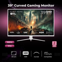 GAME HERO® 39 inch QHD VA Curved Gaming Monitor - 165Hz - 1ms — thumbnail 2