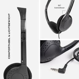 Koptelefoon stereo headset - compact en opvouwbaar - zwart — thumbnail 4