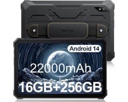 Blackview Active 8 Pro - Tablet - 16GB RAM - 256GB - Dual 4G SIM+WiFi - 10.36 inch - 22000mAh - Octa Core - Android 15 - 48MP+16MP - IP68 Waterdicht - Zwart