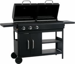 vidaXL Gas-/houtskoolbarbecue met 3 branders — thumbnail 2