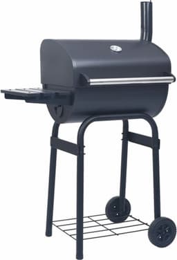 vidaXL Houtskoolbarbecue roker met onderschap zwart — thumbnail 1