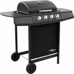 vidaXL Gasbarbecue-grill met 4 branders zwart — thumbnail 1