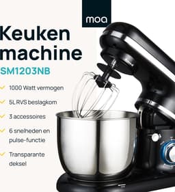 MOA SM1203NB – Keukenmachine - Zwart — thumbnail 2