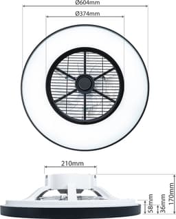 LED's Light LED plafondlamp met ventilator 60 cm - 8 standen - Incl. afstandsbediening — thumbnail 4