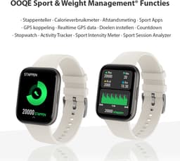 OOQE WATCH PRO 6 - Smartwatch Heren en Dames | Geschikt voor iOS en Android | Full HD | Notificaties | Gezondheidsanalyse | Sportanalyse | GPS koppeling | Music & Call Control | Spelletjes | Ergonomisch | Nederlandstalig | Wit — thumbnail 5
