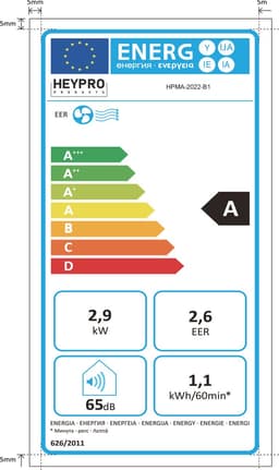 HeyPro Mobiele Airco 10.000 BTU – Airconditioner Zwart/Wit – Ruimte tot 32 m² - Incl. Raamafdichtingskit - Voor Slaapkamer en Woonkamer — thumbnail 2