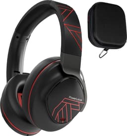 PowerLocus MoonFly Koptelefoon Over-Ear met Active Noise Cancelling, Draadloze Hoofdtelefoon, Voice Assistant Activation - Zwart/Rood — thumbnail 1