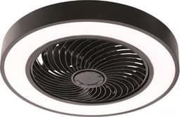 Plafondventilator Fiato Ø 50 cm - metalen ventilator - ventilator voor laag/schuin plafond - top kwaliteit - stil - energie zuinig - 6 snelheden - warm wit licht 2700 Kelvin - 3 step dim - zomer en winter stand - zwart — thumbnail 4