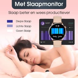 SAMMIT Smartwatch Dames - Rosé Goud - Stappenteller - IOS en Android - Full HD Touchscreen - 42MM — thumbnail 4
