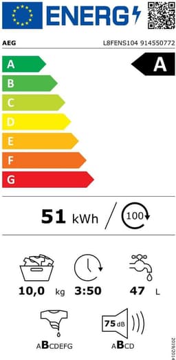 AEG ÖKOMix L8FENS104 - Wasmachine - 10 kg - 1400 toeren - Energielabel A — thumbnail 2