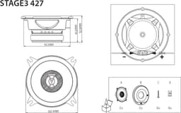 JBL Stage3 427 - 10cm Coaxiale speakers - 150 Watt piek - Zwart — thumbnail 5
