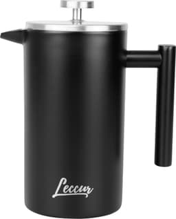 Leccur French Press Koffiemaker - Cafetière Dubbelwandig - RVS 1 liter — thumbnail 1
