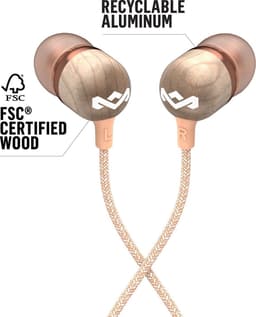 House of Marley Smile Jamaica Oortjes met Draad - Bedrade Oordopjes 3,5 mm Aansluiting - Met Microfoon en 1knopsbediening - Eco Friendly Design - 9 mm Drivers - Knoopvrije Kabel - Copper — thumbnail 3