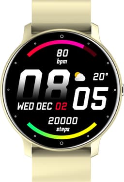 Kiraal Fit 5 - Smartwatch dames - Smartwatch Heren - Stappenteller - Full Screen - Fitness Tracker - Activity Tracker - Smartwatch Android & IOS - Beige — thumbnail 5