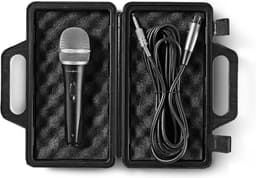 Nedis Bedrade Microfoon - Cardioïde - Afneembare Kabel - 5.00 m - 50 Hz - 15 kHz - 600 Ohm - -72 dB - Aan/uit knop - Inclusief reiskoffer - ABS / Aluminium - Grijs / Zwart — thumbnail 1